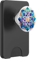 Colorful Mandala Purple Blue Watercolor Design PopSockets PopWallet for MagSafe