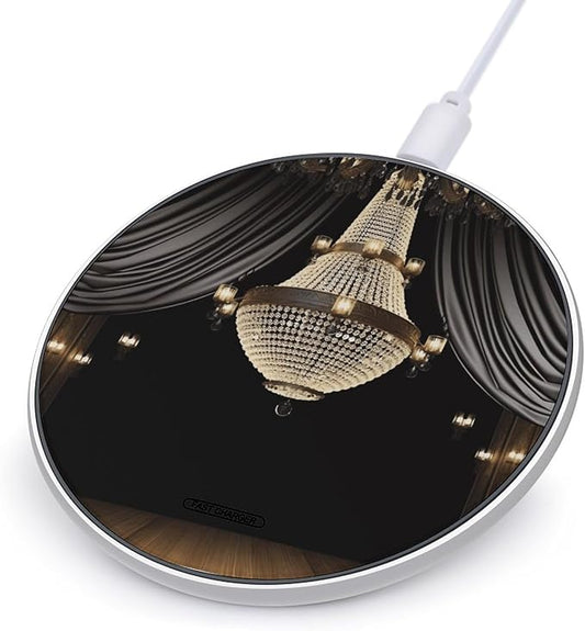 Ball Room Chandelier Wireless Charger Fast Wireless Charging Pad with USB Cable 10W Anti-Slip Magnetic Wireless Charger Portable Slim Charger Puck Travel Charging Station