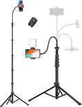 Phone Tripod 86 Tall Tripod for iPhone with Flexible Gooseneck &amp Remote Portable Aluminum Cellphone Stand for Selfies Video RecordingTravel Compatible with iPhone Android