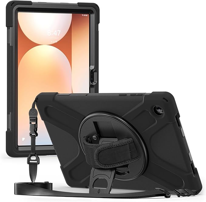 Sahara - Compatible with Galaxy Tab A11+ Case | Heavy Duty Design | Hand Strap &amp Shoulder Strap | Raider-X Series