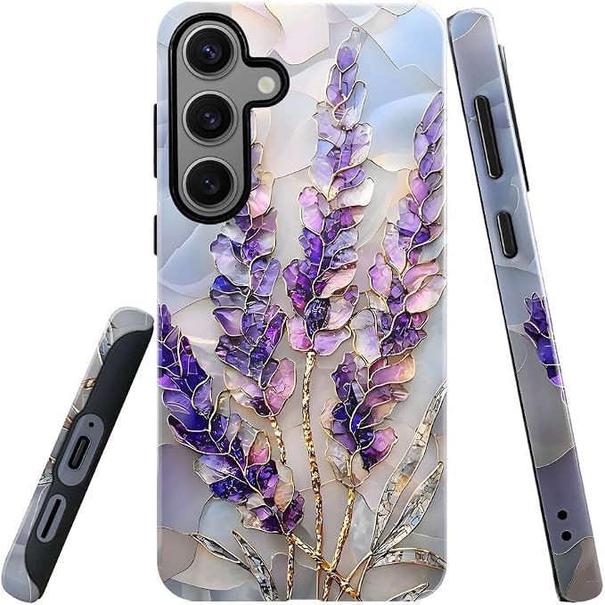 Lavender Stained Glass Purple Floral