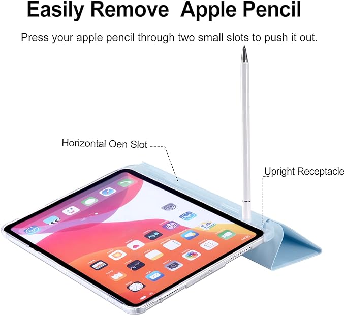 Cute Kawaii Black Bow for iPad Pro 11 Inch Case (M5/M4) 2025/2024 with Pencil Holder Auto Sleep/Wake Blue Leather Soft TPU Back Cover