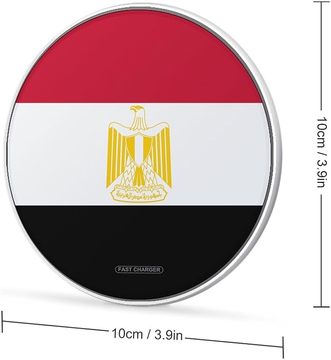 Flag of Egypt Fast Portable Charger 10W Funny Graphic Phone Charging Pad with USB Cable