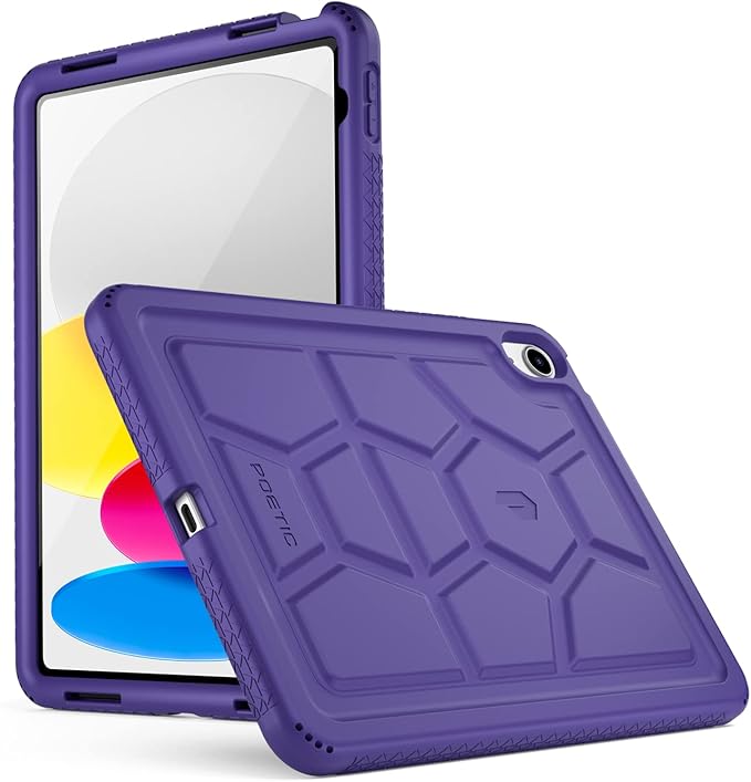 Poetic TurtleSkin case for New iPad (A16) 11th / 10th Generation (2025/2022) Heavy Duty Shockproof Kids Friendly Silicone Case Cover Only Compatible with New iPad 11/10.9 Inch Purpel