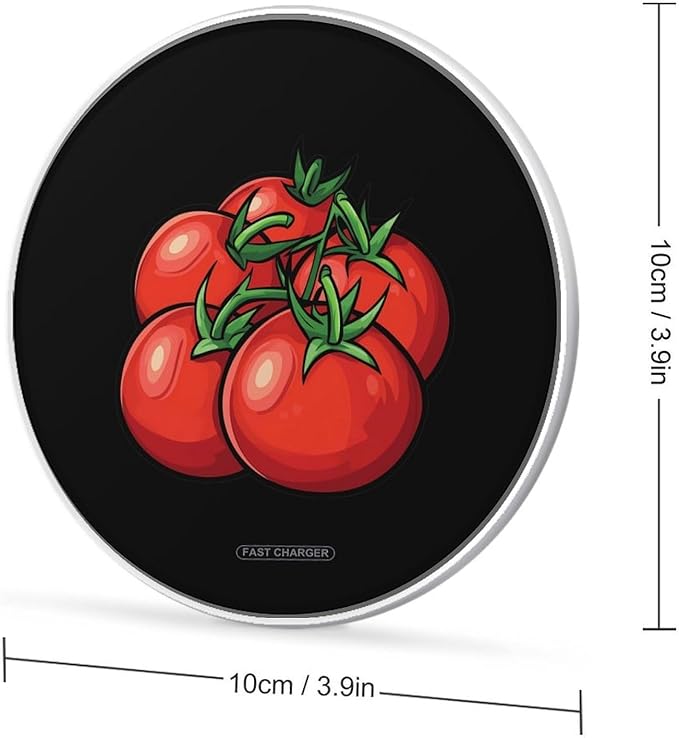 Tomatoes-Fruit-Print Wireless Charger Anti-Slip Wireless Charging Pad Slim Charger Mat for Men Women