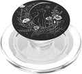 Cat Sitting On Crescent Moon Flowers Stars Drawing PopSockets PopGrip for MagSafe
