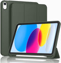 Case for iPad (A16) 11 Inch 2025/iPad 10th Generation 10.9 Inch 2022 Slim Trifold Stand Protective Cover with Pencil Holder and Soft TPU BackSupport Auto Sleep/Wake (Dark Green)