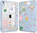 May Chen Case for iPad Air 13 Inch M4 2026 M3 2025 M2 2024 [Built-in Pencil Holder] Shockproof Cover with Clear Transparent Back Shell Auto Sleep/Wake Cover Cartoon Stick Figure