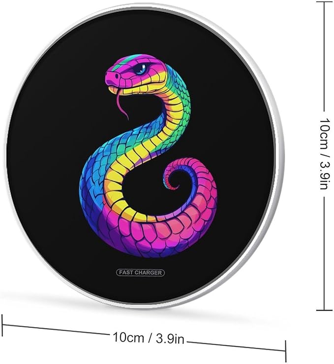 Colorful Snake Wireless Charger Anti-Slip Wireless Charging Pad Slim Charger Mat for Men Women