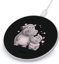 Hippos Family Hippopotamuses Wireless Charger Anti-Slip Wireless Charging Pad Slim Charger Mat for Men Women