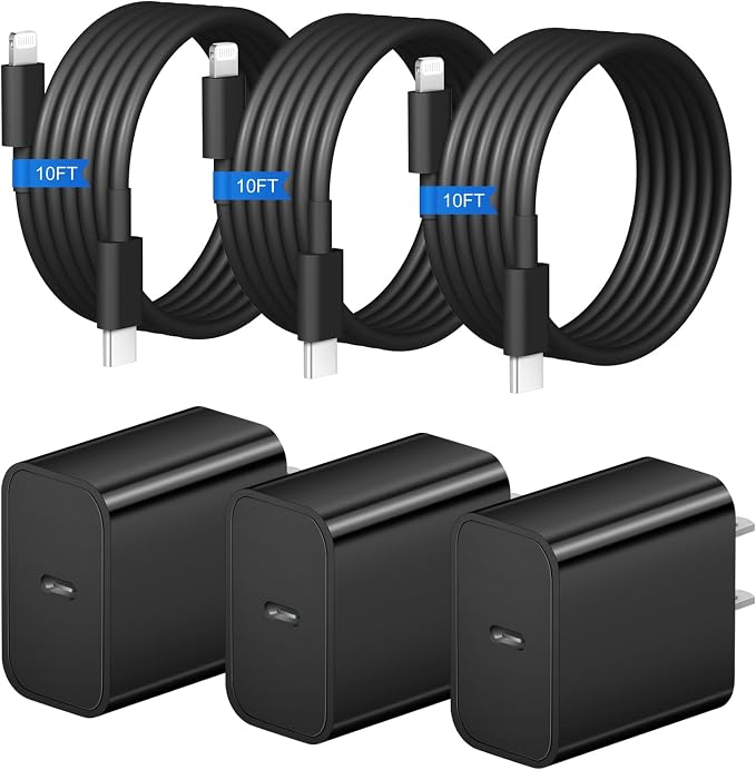 3+3Pack 10FT Black
