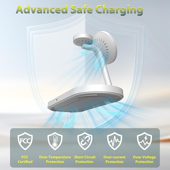 Dual Phone Wireless Charger 30W Magnetic 4 in 1 Charging Station for Apple Devices Charging Stand for iPhone 17/16/15/14/13/12 Series Support for Apple Watch11/10 for AirPods4
