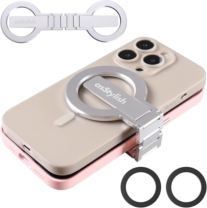 Twins Carry: Magnetic Dual-Phone Holder for iPhone &amp Android | Lightweight Solution for Professionals Travelers &amp Gamers | Manage 2 Mobile Phones for Work Personal Use (Silver General)
