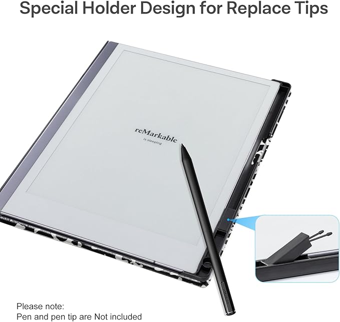 CoBak Case for Remarkable 2 Paper Tablet with Two Viewing Angles- Lightweight and Hard Back Shell Protective Book Folio Cover with Built-in Pen Holder - for 10.3 2020 Released (with Stand Notebook)