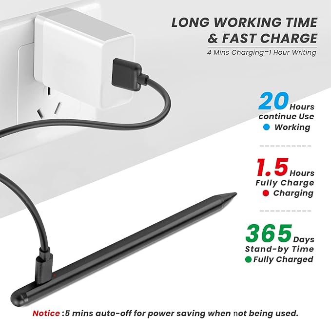 Chromebook Flip 2-in-1 Touchscreen Laptop Stylus Pen Active Pen Digital Capacitive Stylus for ASUS Chromebook Flip 2-in-1 Laptop Stylus with Ultra Fine TipTouch-Control and RechargeableBlack