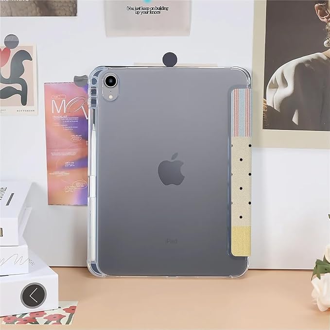 Vintage Check Plaid Apples Case Compatible with iPad 9th 8th 7th Generation 10.9 Inch 2021/2019/2018Funny Cover with Trifold Stand + Pencil Holder for Boys GirlsiPad 10.9in 2022