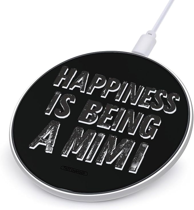 Happiness is Being A Mimi Phone Charger Magnetic Charging Pad Anti-Slip with USB Cable