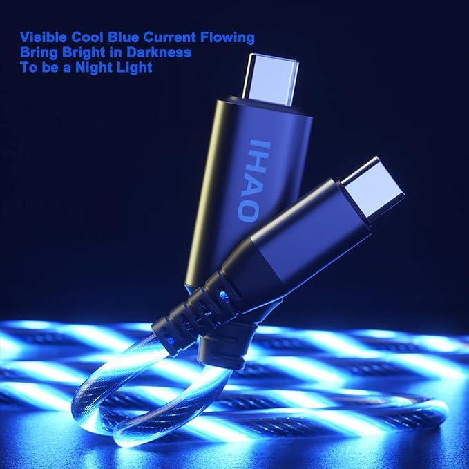 Blue LED Flowing USB C to Type C