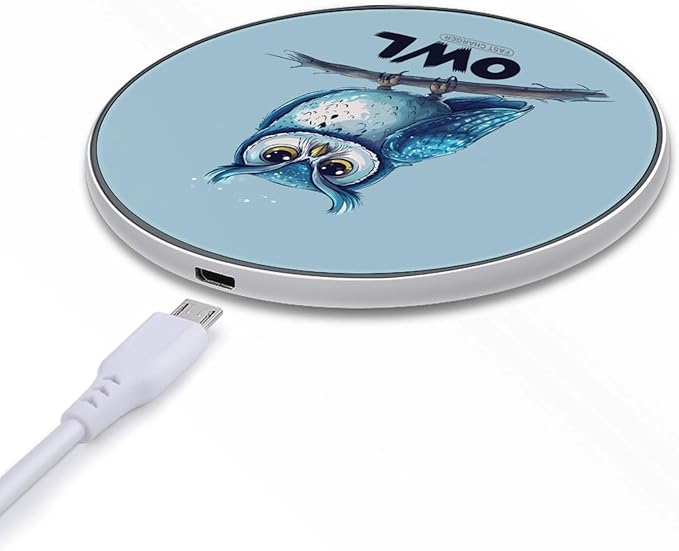 Owl Wireless Charger Anti-Slip Wireless Charging Pad Slim Charger Mat for Men Women