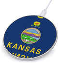 Flag of Kansas U.S.A. Phone Charger Magnetic Charging Pad Anti-Slip with USB Cable