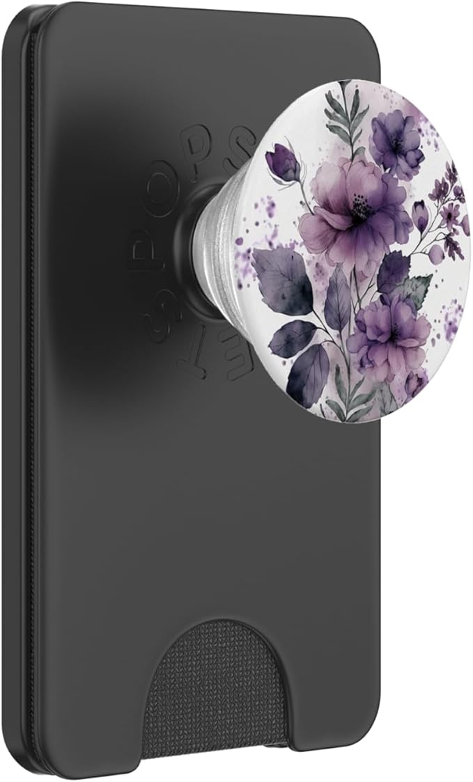 Purple Lavender Blossom Leaves Flower Floral Girly PopSockets PopWallet for MagSafe