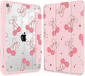 May Chen for iPad (A16) 11th Generation Case 11 Inch 2025 iPad 10th Gen Case 2022 10.9 inch Built-in Pencil Holder with Shockproof Cover Clear Back Shell Auto Wake/Sleep Pink Cherry Bow