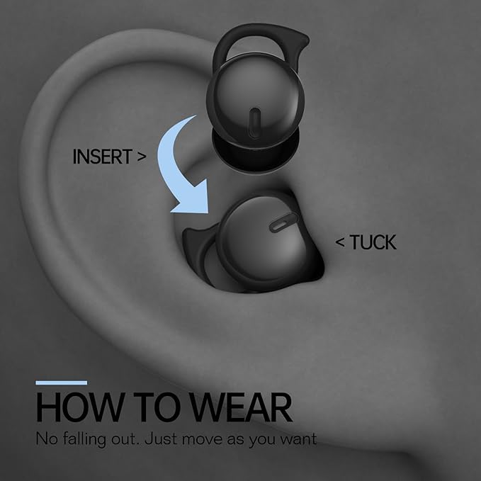 Invisible Sleep HeadphonesSleep Earbuds for Side SleepersSmall Comfortable Fit Noise Blocking Sleep EarbudsBluetooth 5.3 Wireless Earphones in-Ear Ear Buds for Sleeping - Black