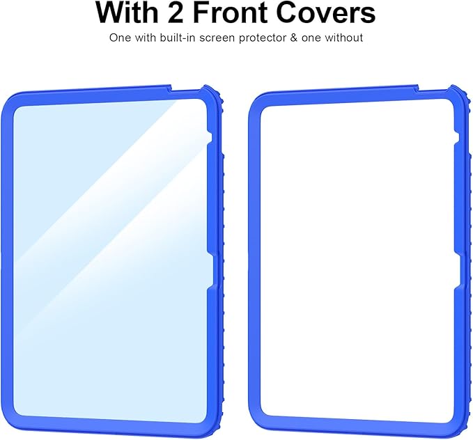 SEYMAC stock Case for iPad (A16) 11th/10th Generation 11''/10.9'' 2025/2022 with Built-in Screen Protector Shoulder Strap Built-in Kickstand Rugged Full Body Shockproof Protective Case Blue