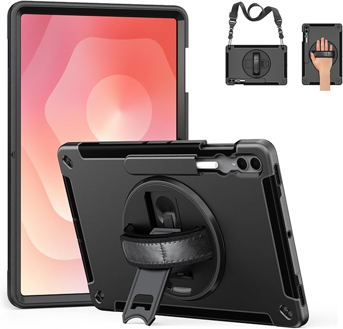 Miesherk Case for Galaxy Tab S11 Ultra: Military Grade Shockproof Case with Hand/Shoulder Strap-S Pen Holder-Rotating Kickstand for Samsung Galaxy S11 Ultra 14.6 Inch 5G 2025