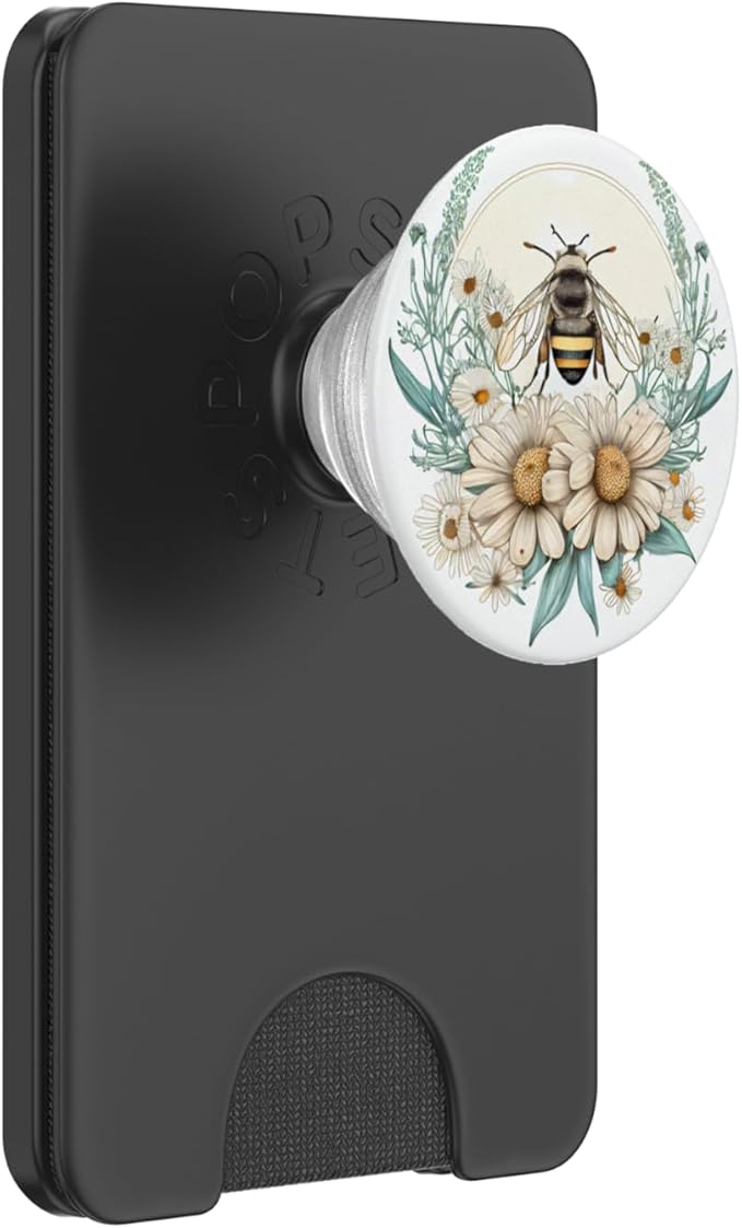 Bee Honeybee Daisy Flowers PopSockets PopWallet for MagSafe
