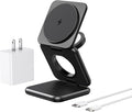 3 in 1 Charging Station for Apple Multiple Devices Zinc Alloy Foldable Travel Wireless Charging pad for Mag-Safe Wireless Charger Stand for iPhone 17 16 15 14 13 12 Apple Watch Airpods