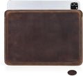 Top Grain Leather 11 Sleeve Slim Protector Case for Tablet Solid Vintage Design Fully Handmade Compatible with 10.5/10.9/11 iPad Pro/Air 10.2 iPad 7th/8th/9th Gen Coffee 11 Inch