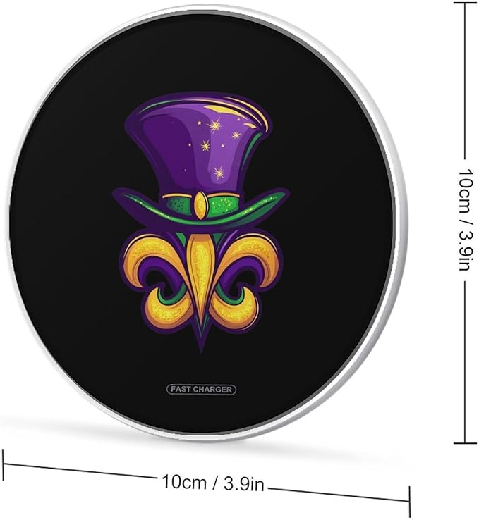 Mardi and Gras Wireless Charger Anti-Slip Wireless Charging Pad Slim Charger Mat for Men Women