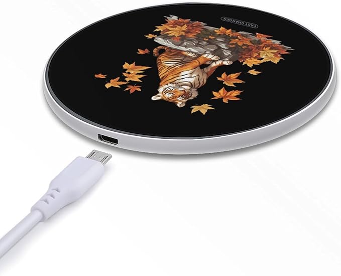 Autumn Tiger Wireless Charger Anti-Slip Wireless Charging Pad Slim Charger Mat for Men Women