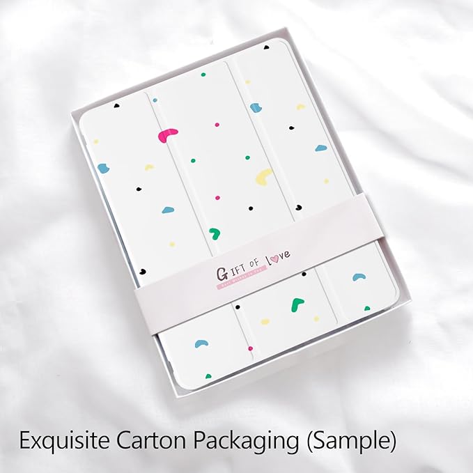 Cute Colorful Polka Dot for iPad Pro 12.9 Inch Case 5th/6th Generation 2022/2021/2020 with Pencil Holder Auto Sleep/Wake Leather Soft TPU Back Cover