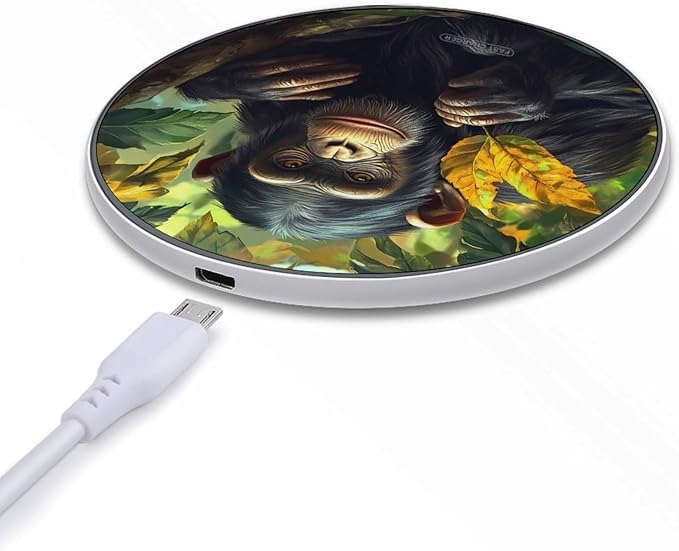 Monkey Gorilla Wireless Charger Anti-Slip Wireless Charging Pad Slim Charger Mat for Men Women