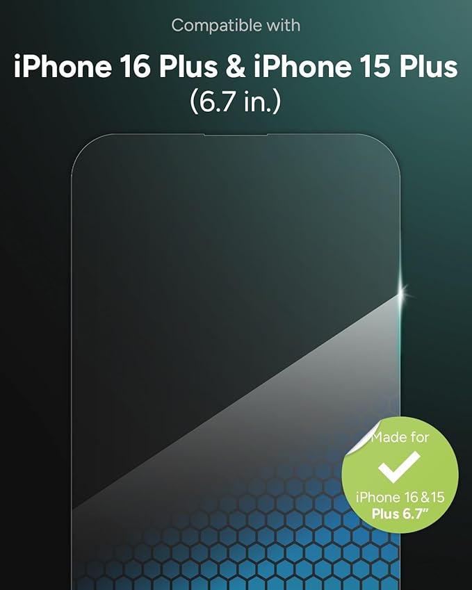 ZAGG XTR4 Screen Protector for iPhone 16 Plus - 11x Stronger Tempered Glass Blue Light Filtration Anti-Reflective Technology Graphene Reinforced InvisibleShield Easy Dust-Free Installation