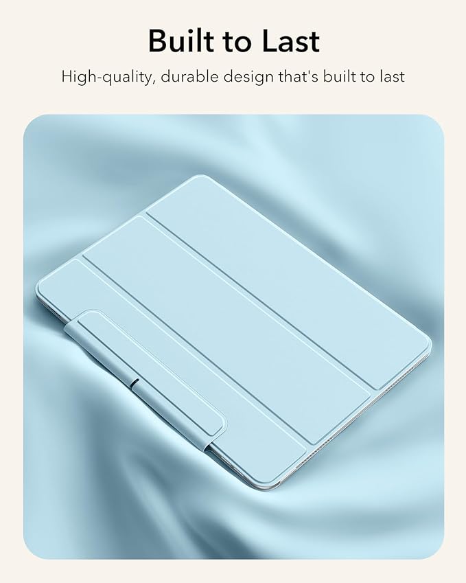 ESR for iPad Air 11 Inch Case M4/M3/M2 (2026/2025/2024) iPad Air 5th/4th Gen (2022/2020) Powerful Magnetic Attachment Slim Trifold Stand Case Auto Wake/Sleep Durable Protection Sky Blue