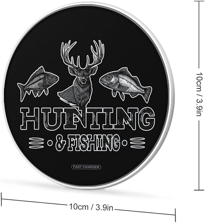 Hunting Deer Fishing Fish Phone Charger Magnetic Charging Pad Anti-Slip with USB Cable