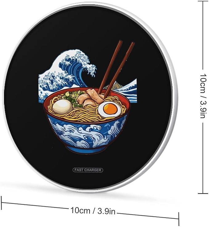 Great Ramen of Kanagawa Japanese Food Wireless Charger Anti-Slip Wireless Charging Pad Slim Charger Mat for Men Women