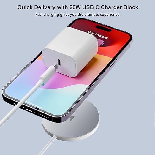 10FT Magnetic Wireless Charger2Pack Fast Apple Mag-Safe Charger Magnet Charging Pad Mag Safe Charging for iPhone 17Pro Max/16 Pro Max/16Pro/16/iPhone 15Pro Max/15 Plus/14/13/12/AirPods 3/2/Pro/Pro 2