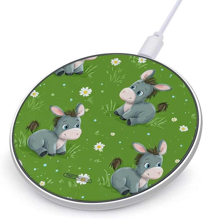 Donkey Daisy Fast Portable Charger 10W Funny Graphic Phone Charging Pad with USB Cable