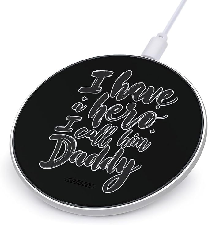 I Have A Hero I Call Him Daddy Phone Charger Magnetic Charging Pad Anti-Slip with USB Cable