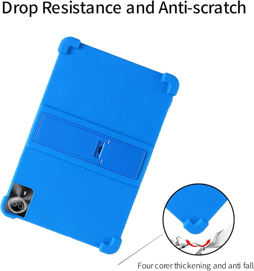 for Urao G140L 14 Inch Tablet CaseBOVUGAC Soft Silicone Adjustable Stand Shockproof Kids Friendly for Higrac G140L 14 Tablet(Blue)