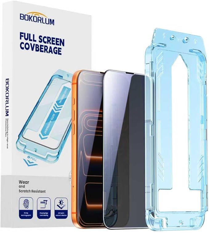 Privacy Screen Protector for iPhone 17 ProTempered GlassMatteMilitary Grade Shatterproof9H+ HardnessFull CoverageAuto Dust RemovalNo BubblesultrathinEasy Installation(2 Pack) (privacy 17Pro)