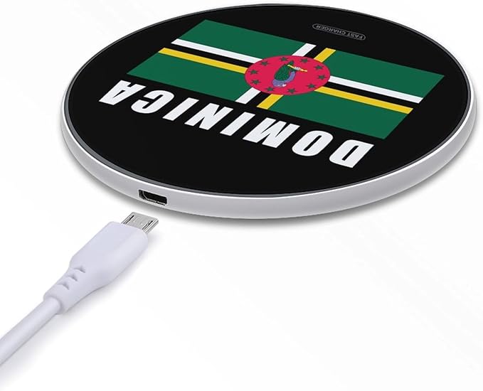 Dominica Dominican Flag Logo Phone Charger Magnetic Charging Pad Anti-Slip with USB Cable