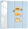 Golden Retriever for 10.2 iPad 2019/2020/2021 Kawaii Animal Clear Hard Back Hybrid Casewith Pencil Holder Trifold Stand Tablet Cover for iPad 7th/8th/9th Gen for Girls Women