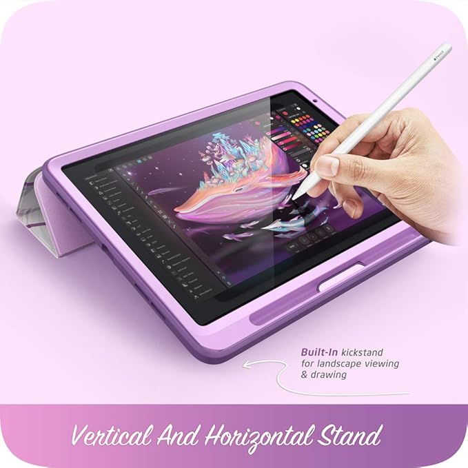 i-Blason Cosmo Case for iPad Air 5th Generation/4th Generation 10.9 (2022/2020) Full-Body Trifold with Built-in Screen Protector Protective Smart Cover with Auto Sleep/Wake &amp Pencil Holder (Ameth