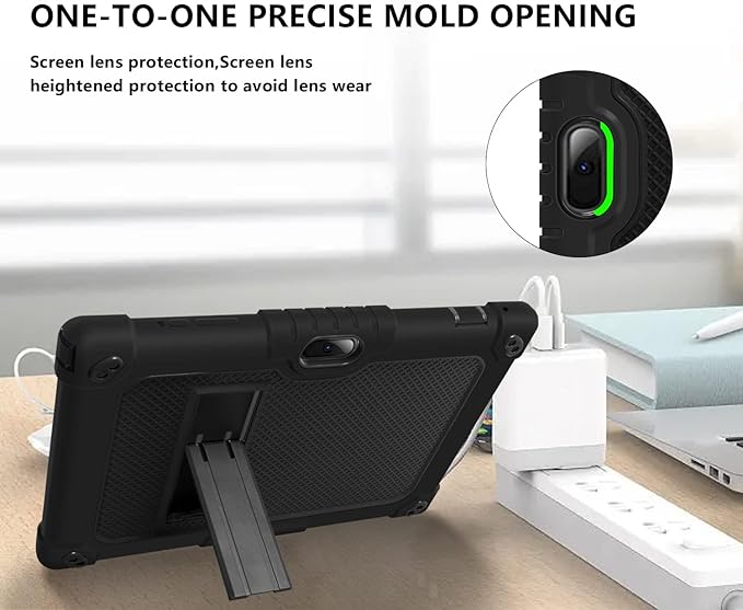 for Vankyo MatrixPad S10 Tab Case YQSAVIOR CUPEISI Coopers YQ10S VIVIMAGE A10 A38 BYANDBY BYYQ10S 10.1 Case Built in Kickstand Shoulder Strap Shell with Screen Protector (Black+Black/2 Pcs)