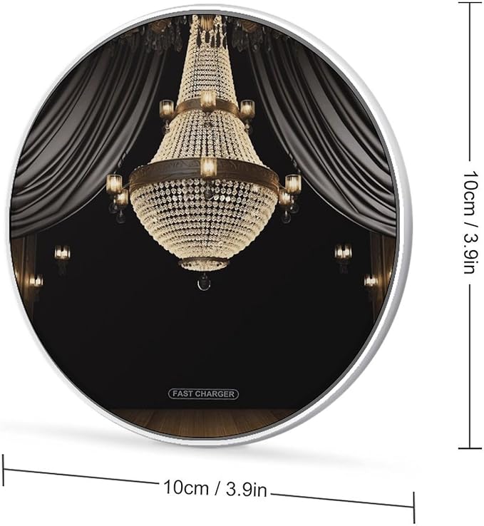 Ball Room Chandelier Wireless Charger Fast Wireless Charging Pad with USB Cable 10W Anti-Slip Magnetic Wireless Charger Portable Slim Charger Puck Travel Charging Station